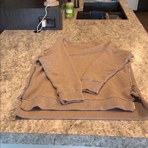 Varley Beige Ribbed Sweatshirt